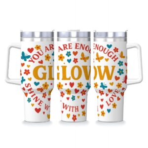 GLOW 40 oz Inspirational Tumbler with Handle & Straw